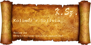 Kolimár Szilvia névjegykártya