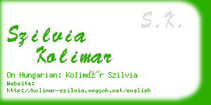 szilvia kolimar business card